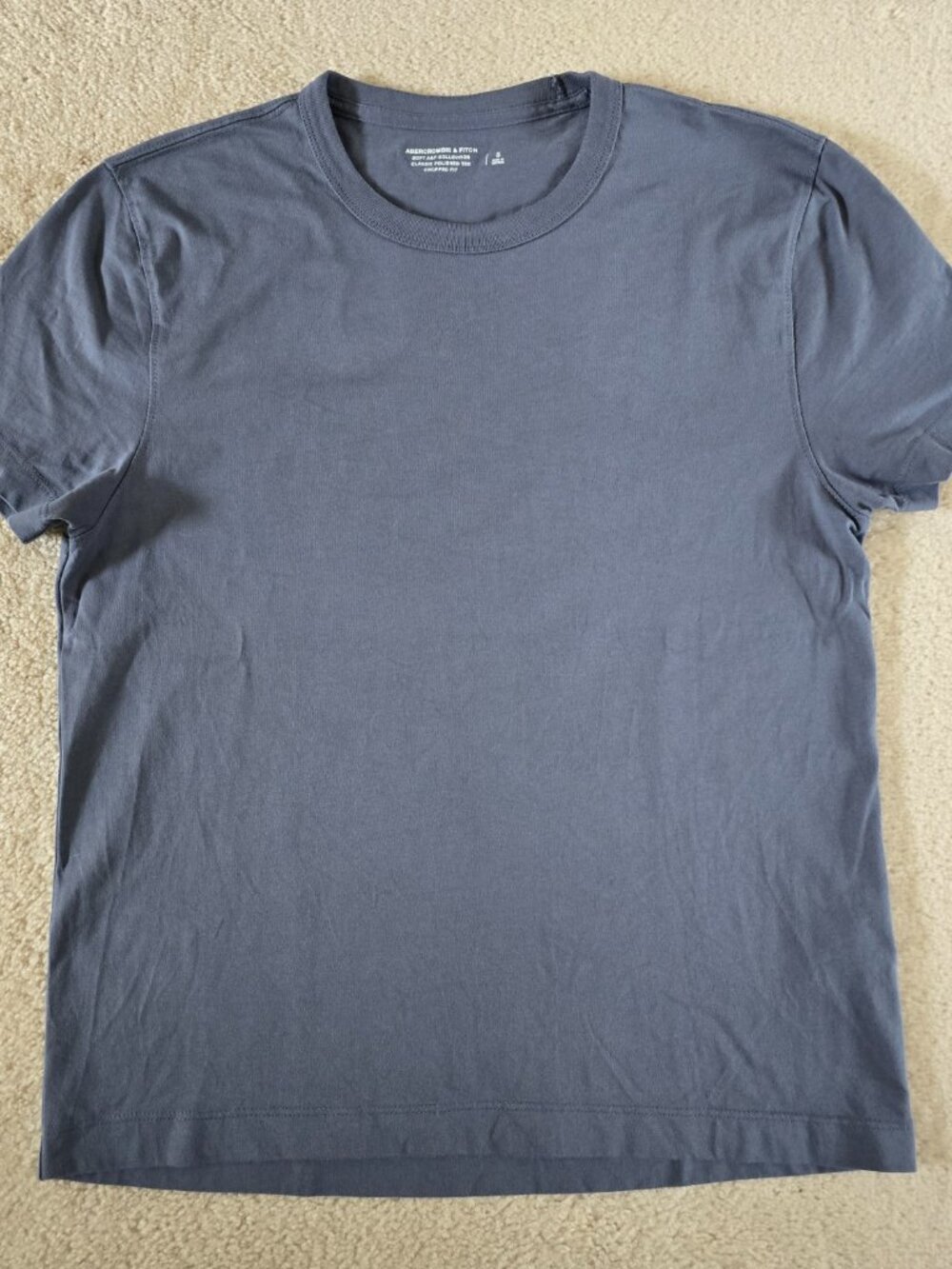 NWOT Small Abercrombie & Fitch Blue Classic Polished Cropped Tee T Shirt